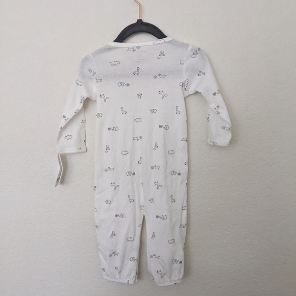 Carter's White Animal Print Button Snap Onesie - Picture 3 of 6